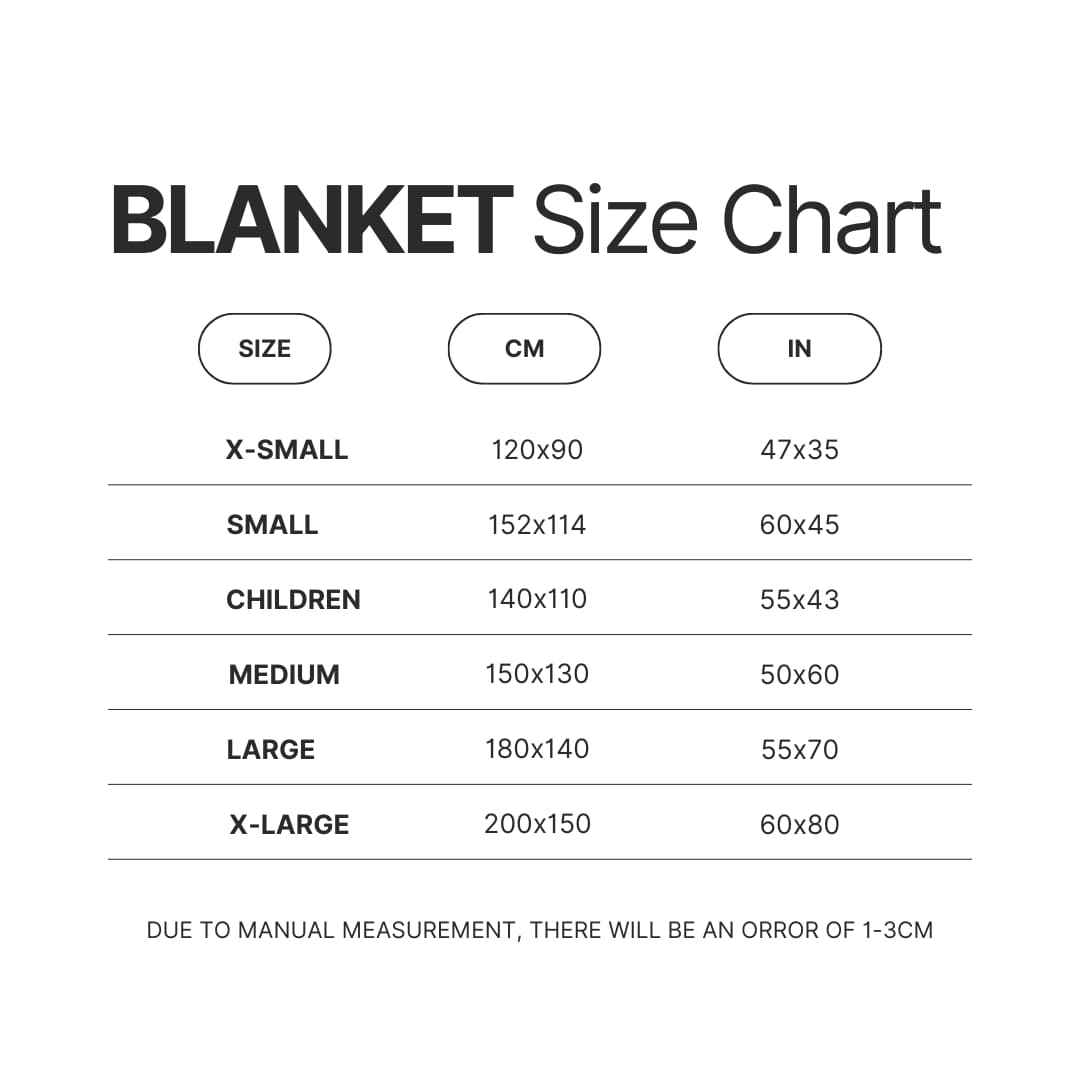 Blanket Size Chart - Nichijou Store
