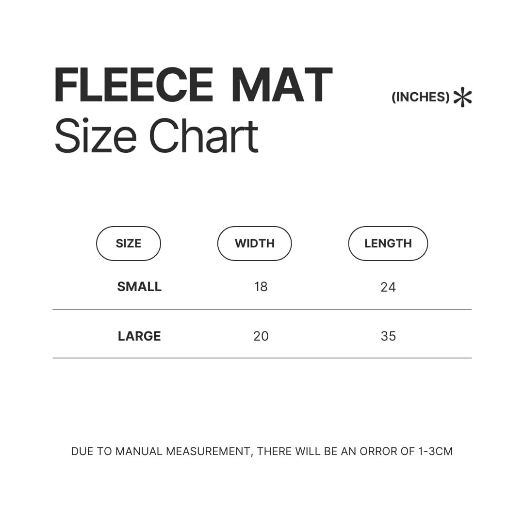 Fleece Mat Size Chart - Nichijou Store