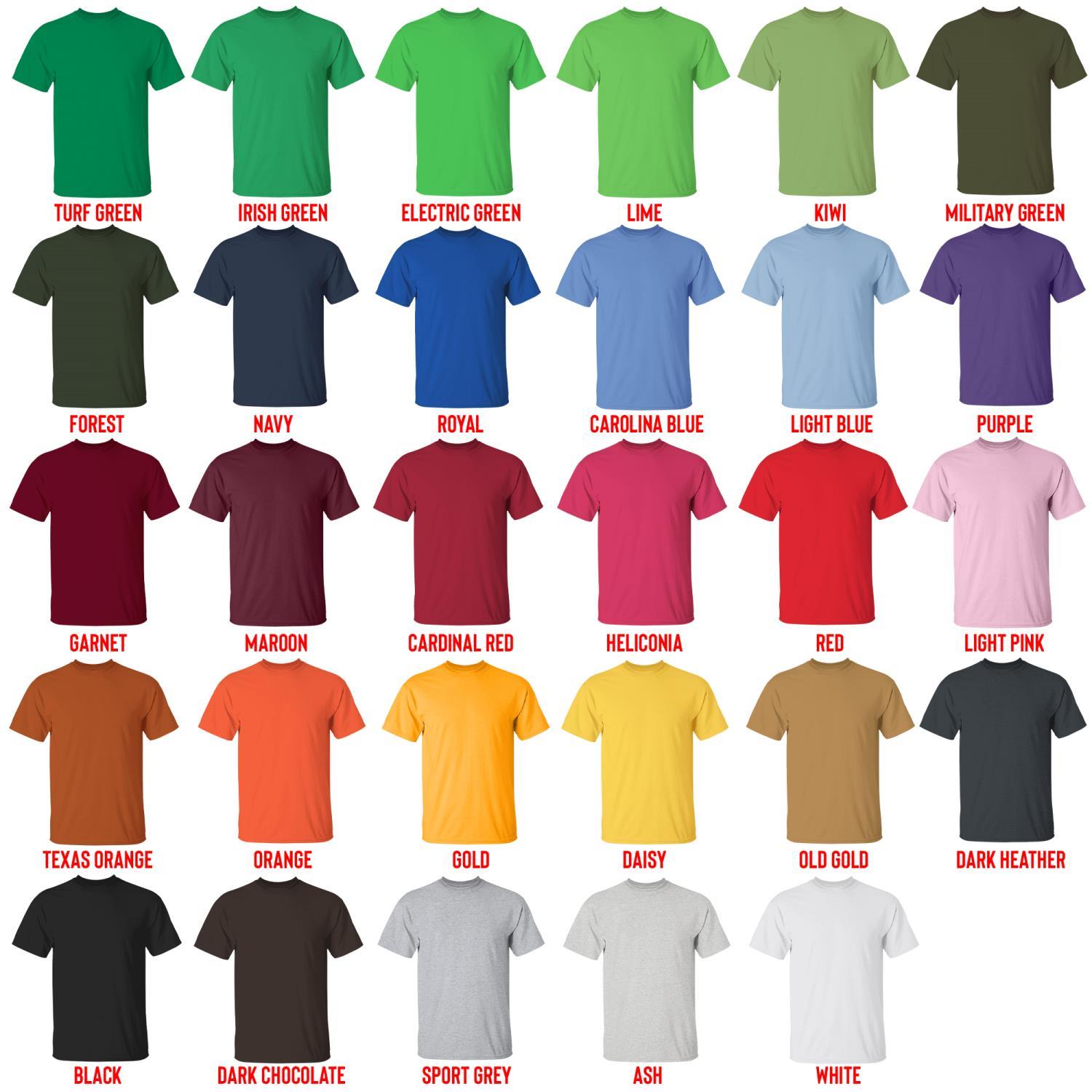 t shirt color chart - Nichijou Store
