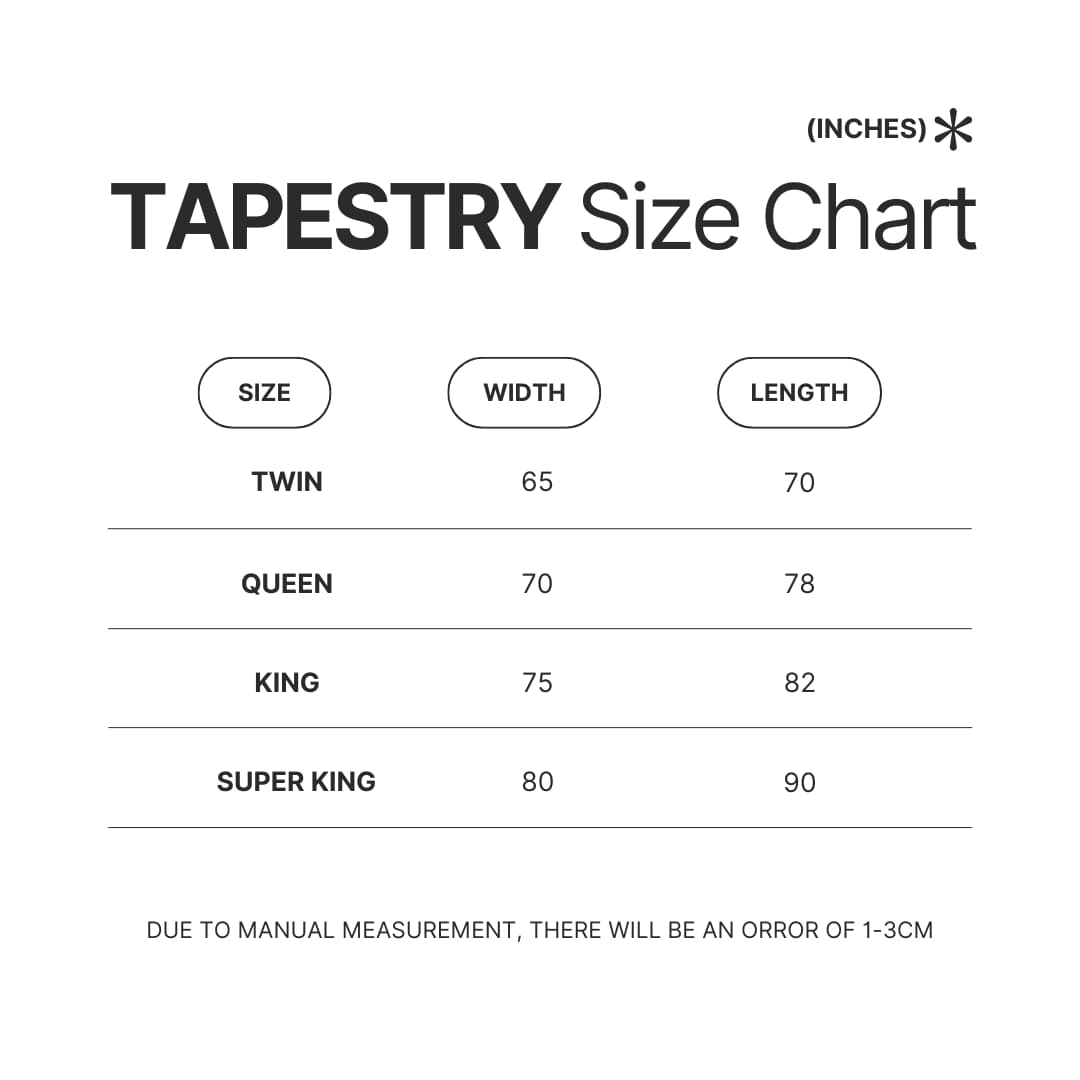 Tapestry Size Chart - Nichijou Store