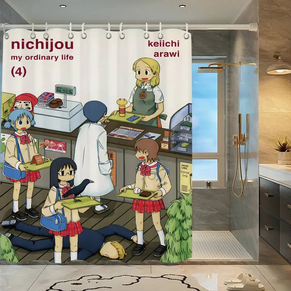 Nichijou  Mio and Minakami at Supermarket Shower Curtain