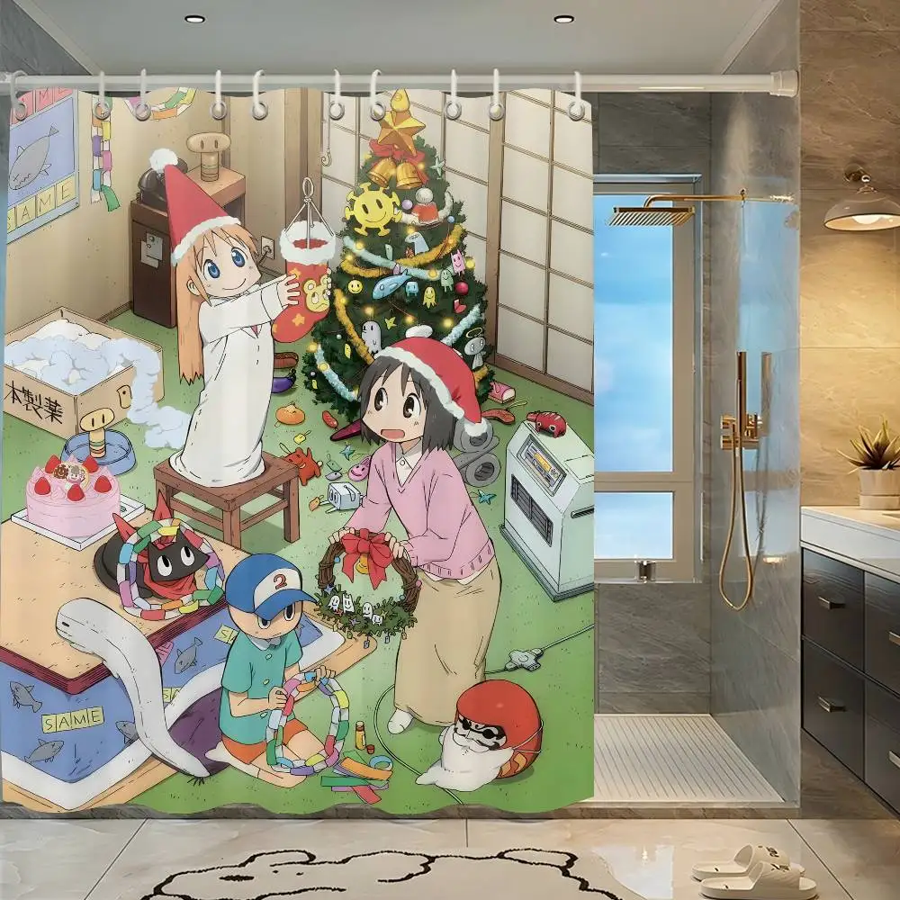 Nichijou  Christmas Vibe Shower Curtain