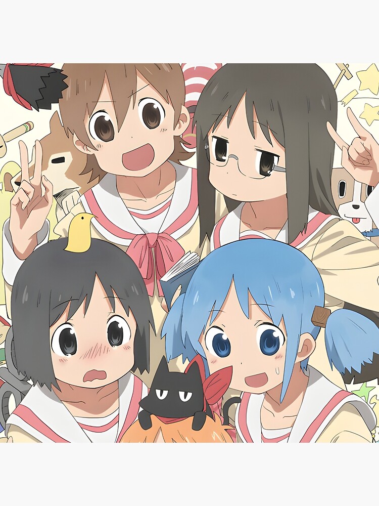Nichijou Manga Cover Throw Pillow - Image 2