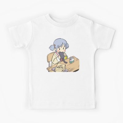 Nichijou Mio Eating Sakamoto Meme Kids T-shirt