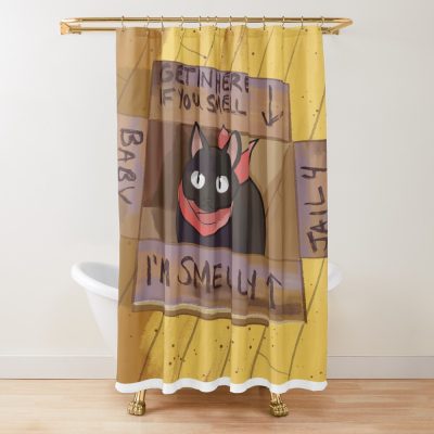 Nichijou Stinky Cat Shower Curtain