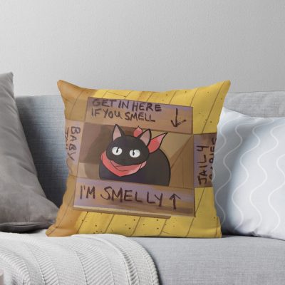 Nichijou Stinky Cat Throw Pillow