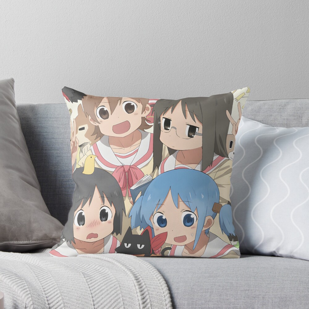 Nichijou Manga Cover Throw Pillow